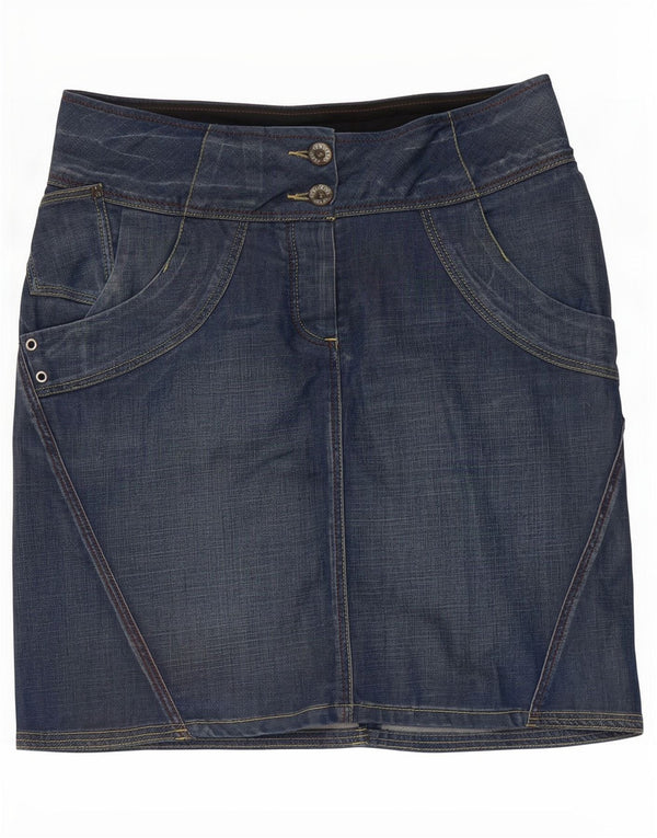 Fat Face Damen Jeansrock UK 10 Small W32 Blaue Baumwolle