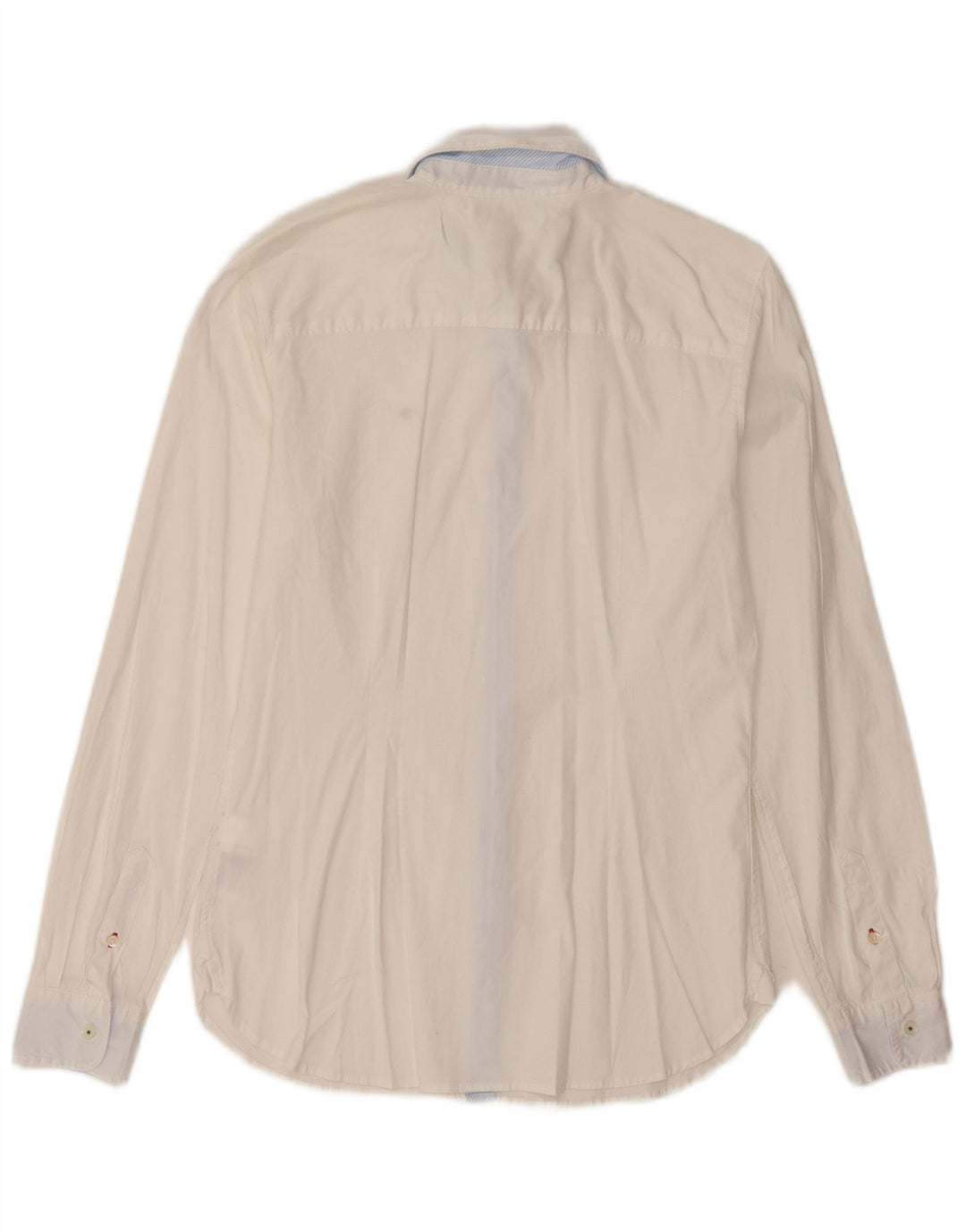 Tommy Hilfiger Damen-Hemd, tailliert, US 8, mittelweiße Baumwolle