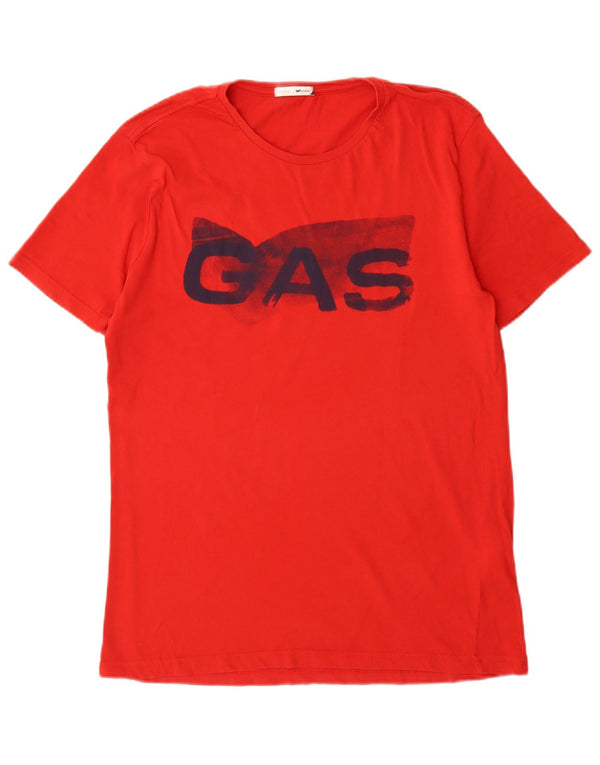 Gas Herren Grafik T-Shirt Top XL Rot Baumwolle