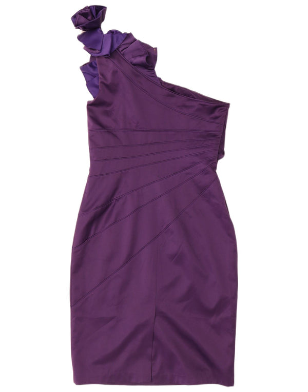 Karen Millen Damen One-Shoulder-Kleid UK 14 Large Lila Colourblock