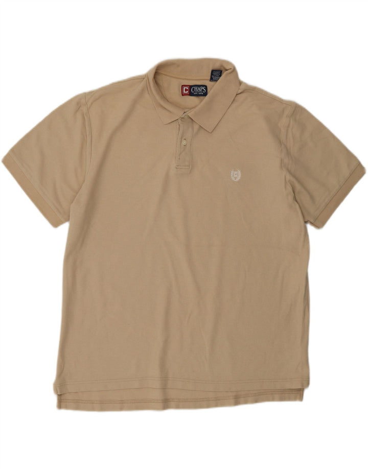 CHAPS Mens Polo Shirt XL Beige Cotton Vintage Chaps and Second-Hand Chaps from Messina Hembry 