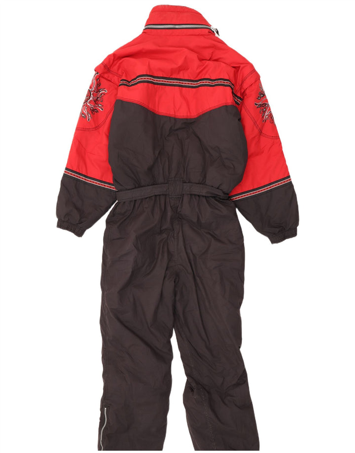 Killtec Herren-Skioverall mit grafischer Kapuze, großes rotes Farbblock-Polyester