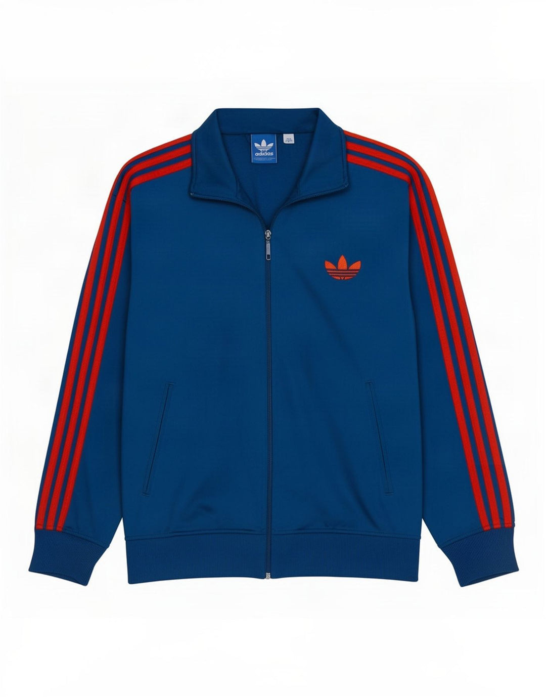 Adidas Herren-Trainingsanzug-Oberteil, große Jacke aus marineblauem Polyester