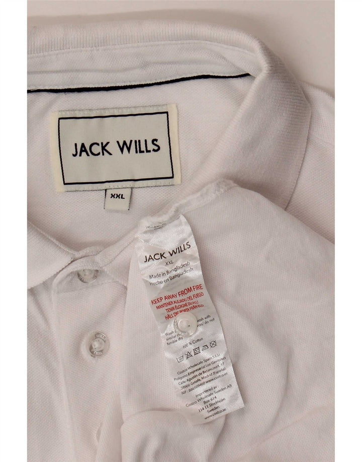 Jack Wills Herren-Poloshirt 2XL aus weißer Baumwolle