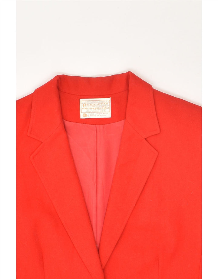 PENDLETON Womens 2 Button Blazer Jacket US 10 Large  Red Virgin Wool | Vintage Pendleton | Thrift | Second-Hand Pendleton | Used Clothing | Messina Hembry 