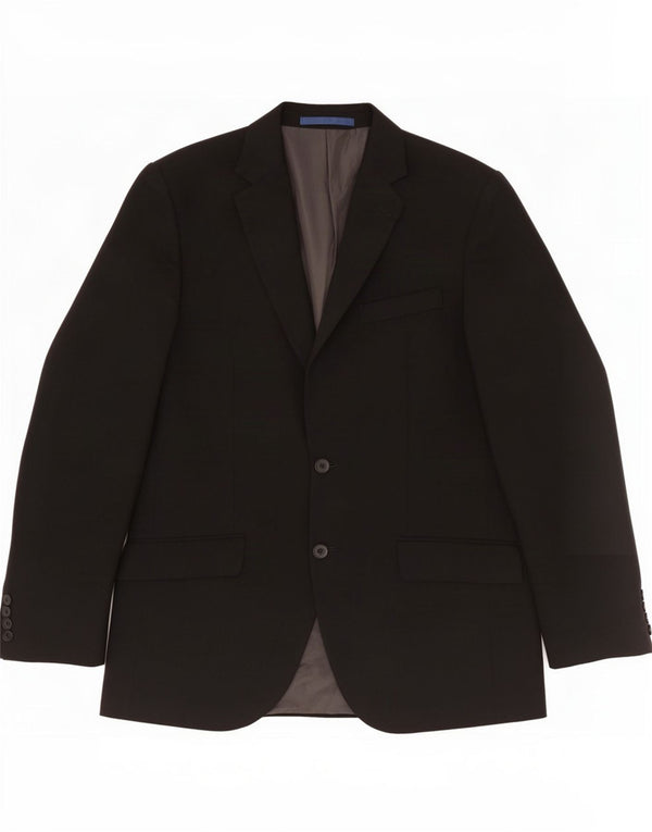Marks & Spencer Herren-Blazer mit 2 Knöpfen, UK 38, Mittelschwarz, Schurwolle
