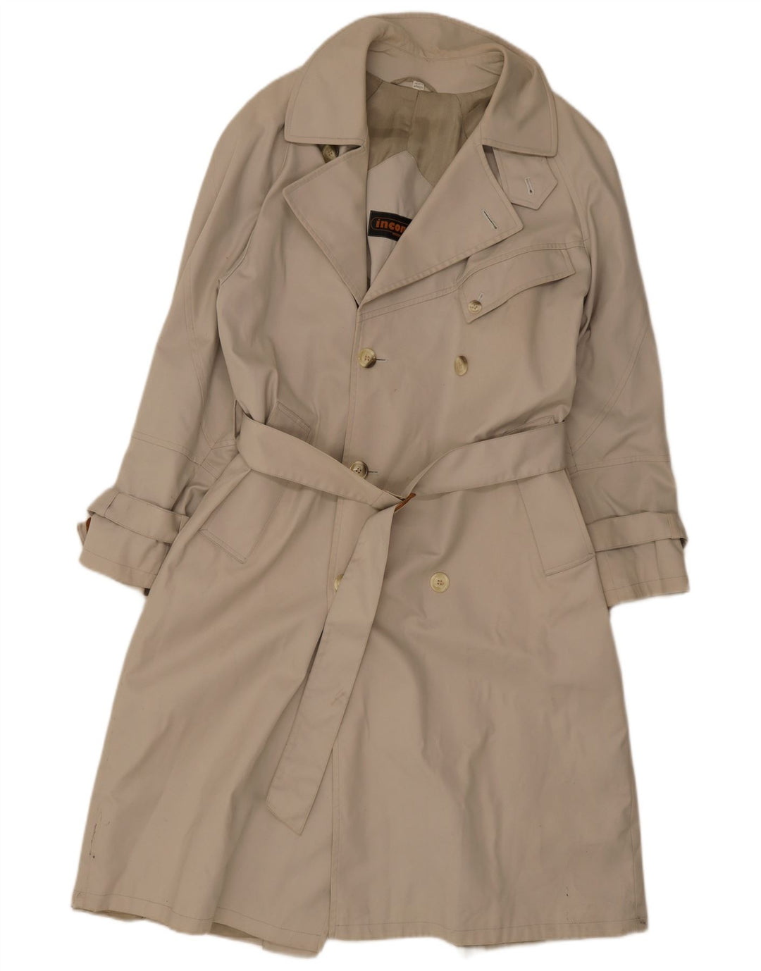Incom Herren Zweireihiger Trenchcoat IT 48 Mittelgrau