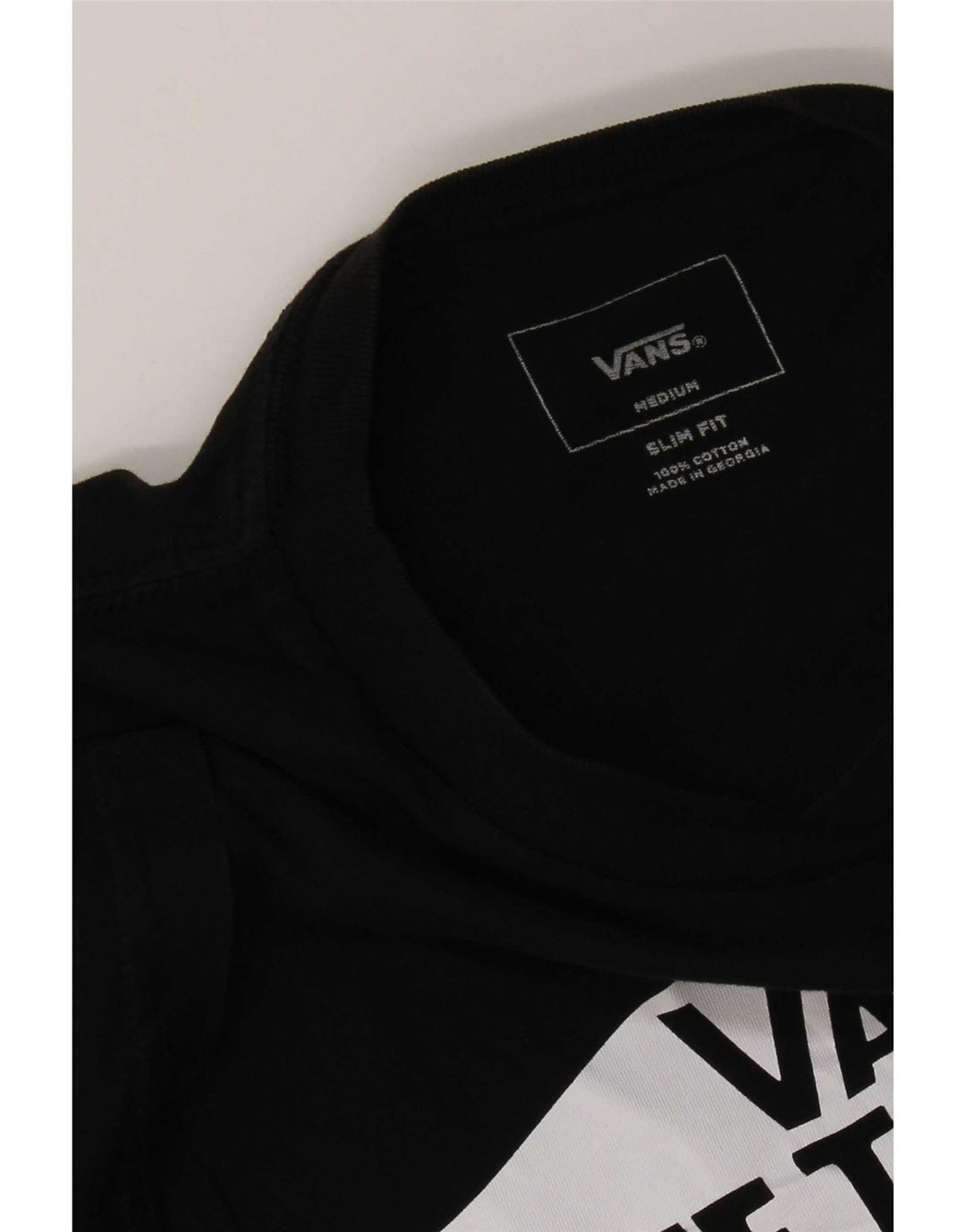 Vans Herren Slim Fit Grafik-T-Shirt-Oberteil aus mittelschwarzer Baumwolle