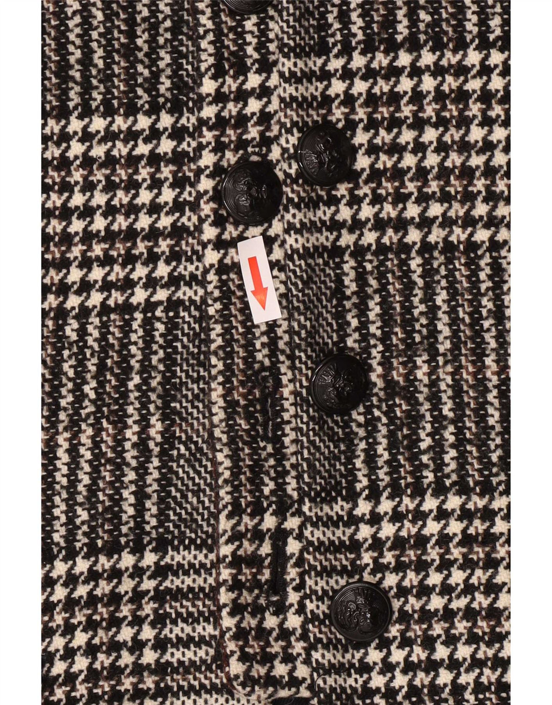 Zara Damen Mantel UK 12 Mittelgraues Hahnentrittmuster aus Acryl