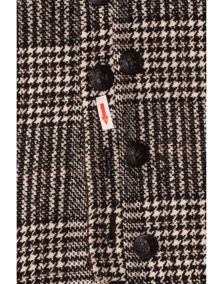 Zara Damen Mantel UK 12 Mittelgraues Hahnentrittmuster aus Acryl