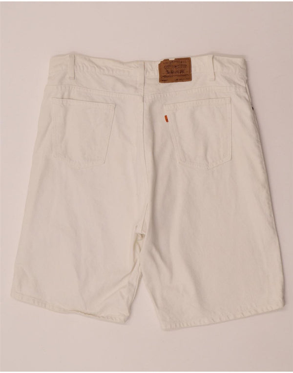 Levi's Herren 550 Denim Shorts W40 XL Weiße Baumwolle