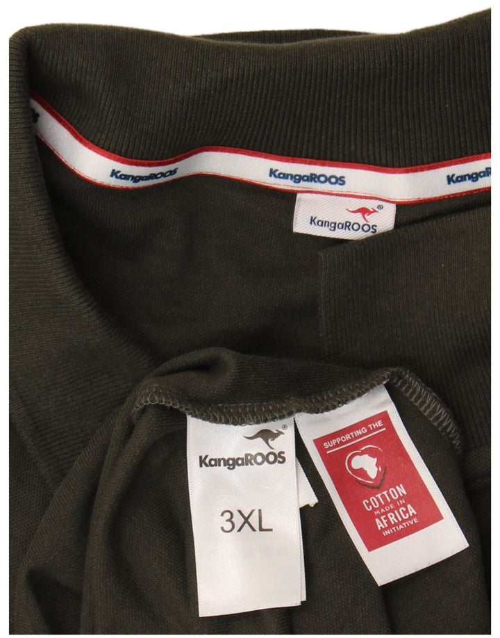 Kangaroos Herren Poloshirt 3XL Khaki Baumwolle
