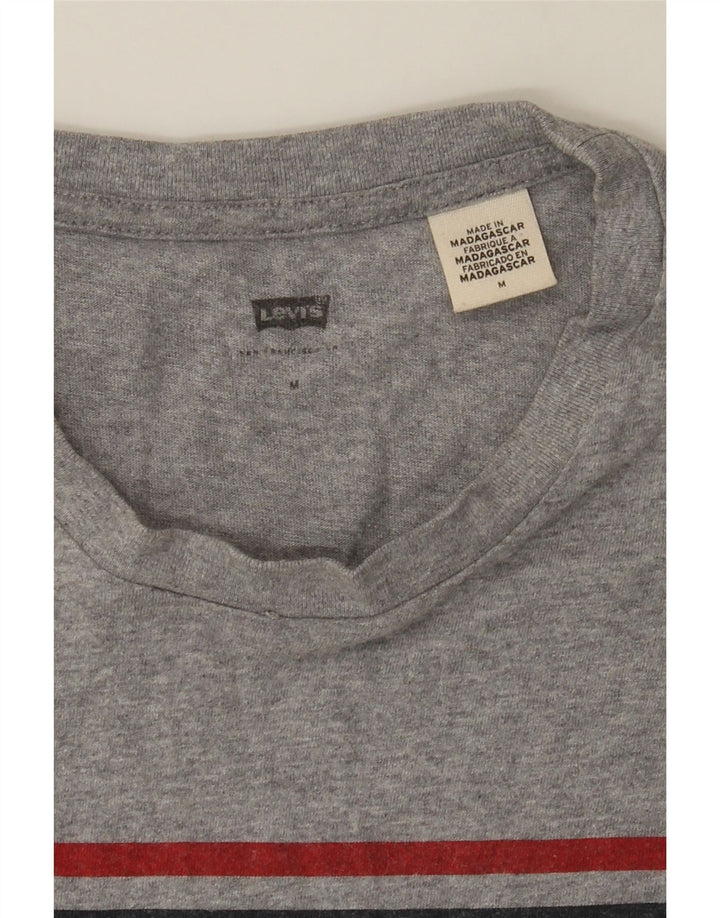LEVI'S Womens Graphic T-Shirt Top UK 14 Medium Grey Vintage Levi's and Second-Hand Levi's from Messina Hembry 