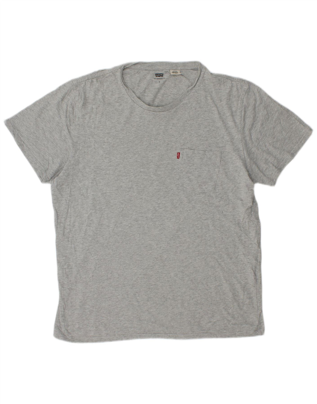 Levi's Herren-T-Shirt-Oberteil aus mittelgrau gefleckter Baumwolle