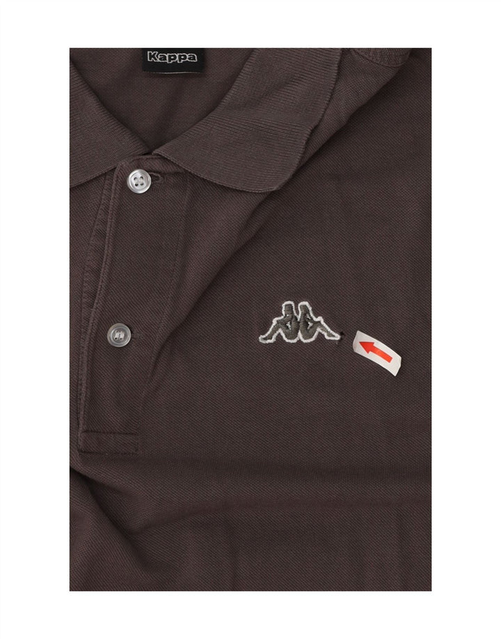 Kappa Herren Langarm-Poloshirt, große graue Baumwolle