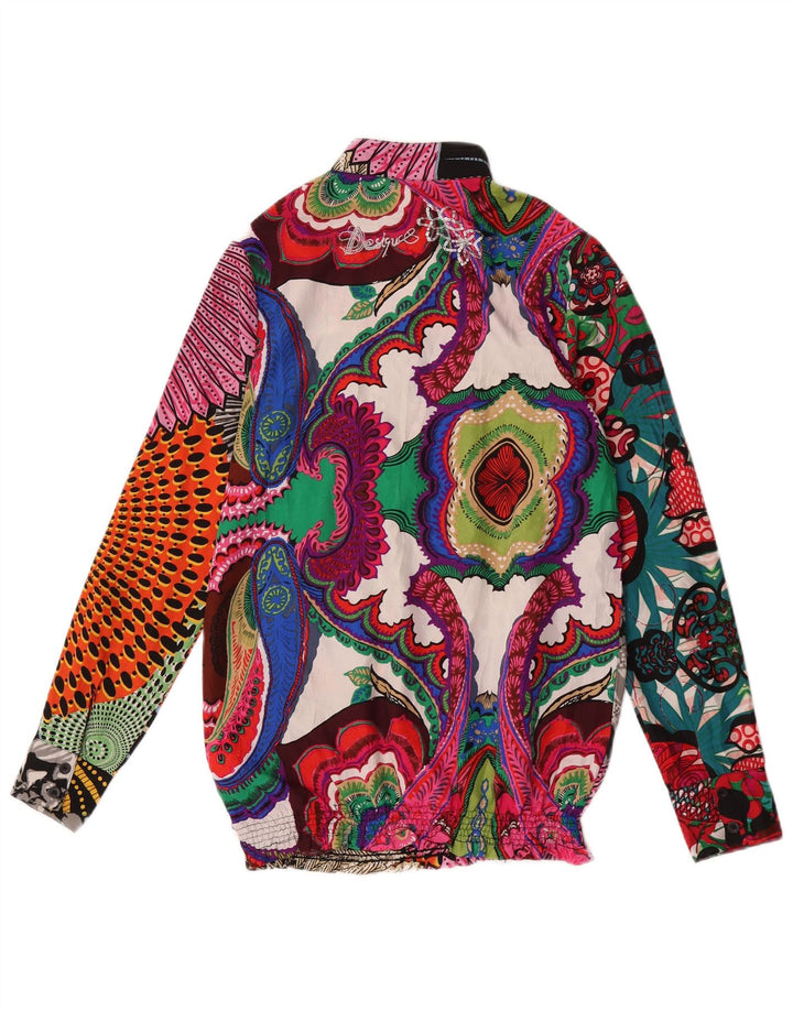 Desigual Damen Pullover-Hemdbluse UK 10 Kleines mehrfarbiges Patchwork