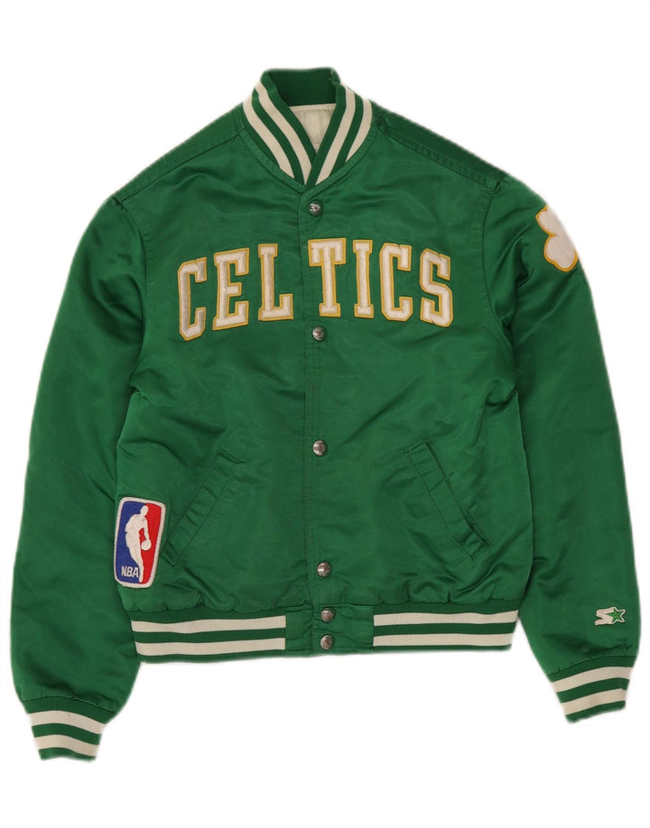 STARTER Bomberjacke mit Celtics-Grafik für Jungen, 9–10 Jahre, mittelgrünes Nylon