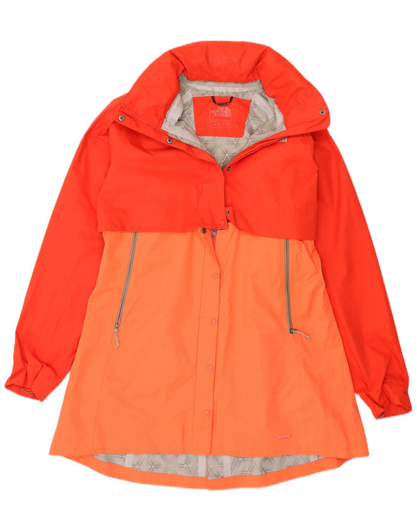 The North Face Damen Dryvent Regenmantel UK 16 Large Orange Colourblock
