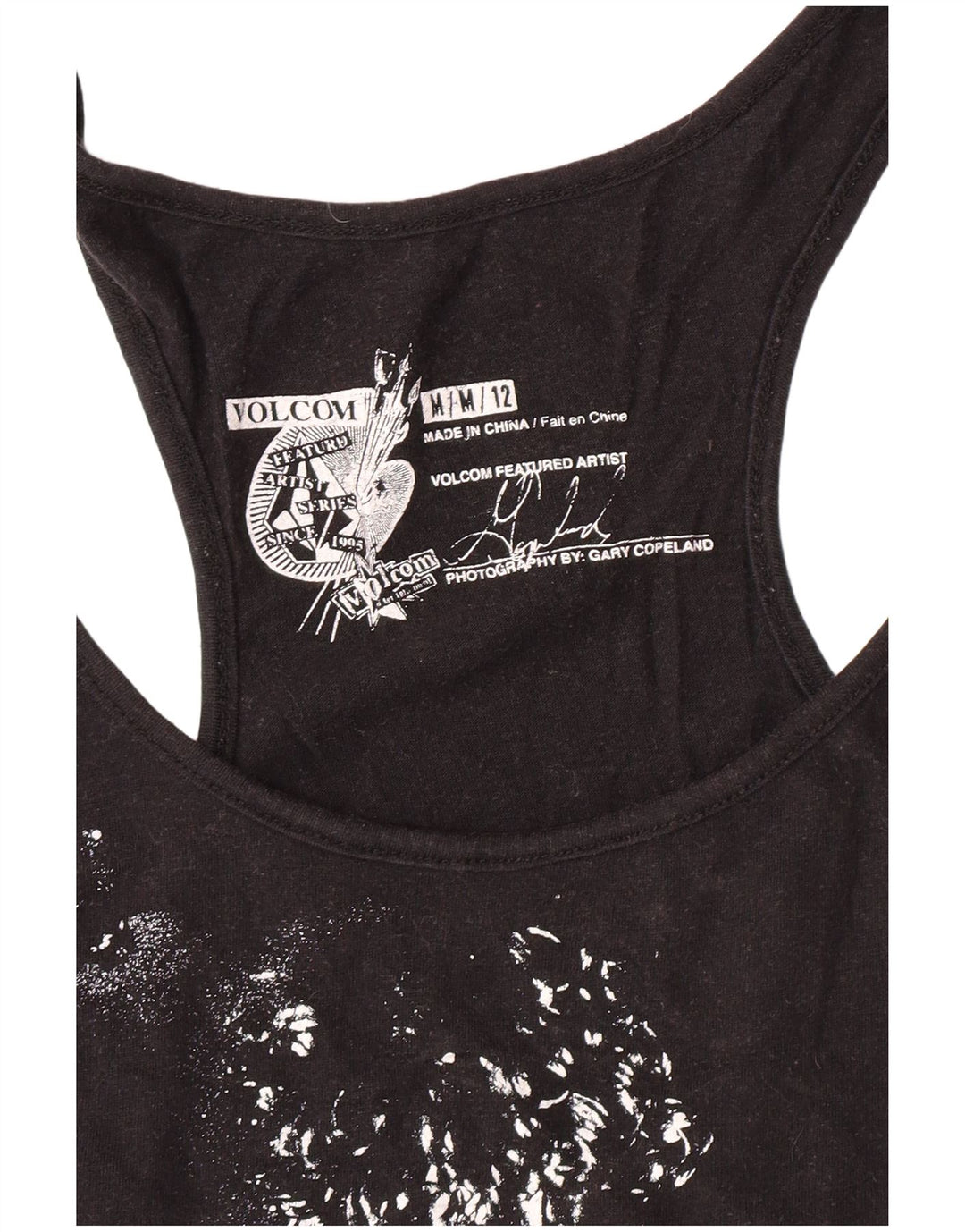 Volcom Damen Graphic Vest Top UK 12 Medium Black Rock