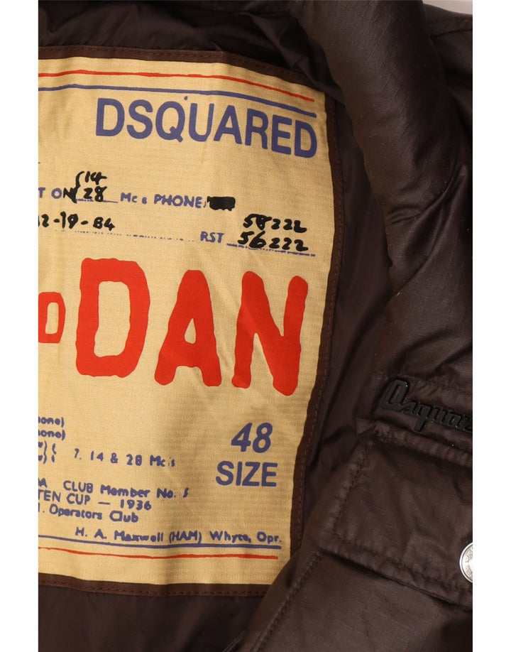 Dsquared Herren-Jacke mit Reißverschluss, gepolstert, IT 48, mittelbraun, Designer