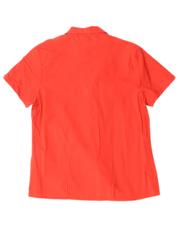 Dack's Damen-Kurzarmhemd UK 18 XL aus roter Baumwolle