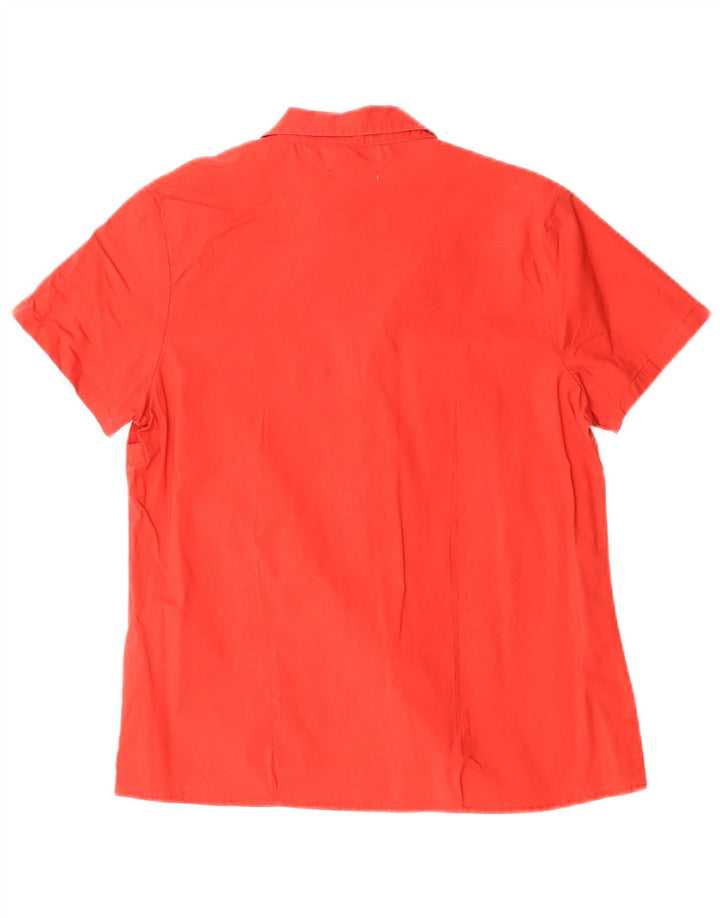 Dack's Damen-Kurzarmhemd UK 18 XL aus roter Baumwolle