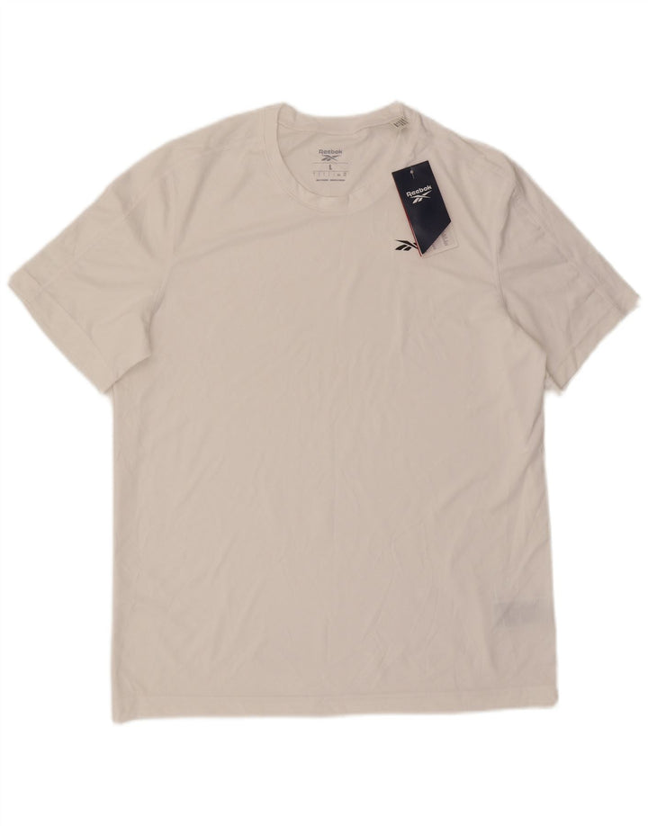 Reebok Herren T-Shirt Top Large Weiß Polyester