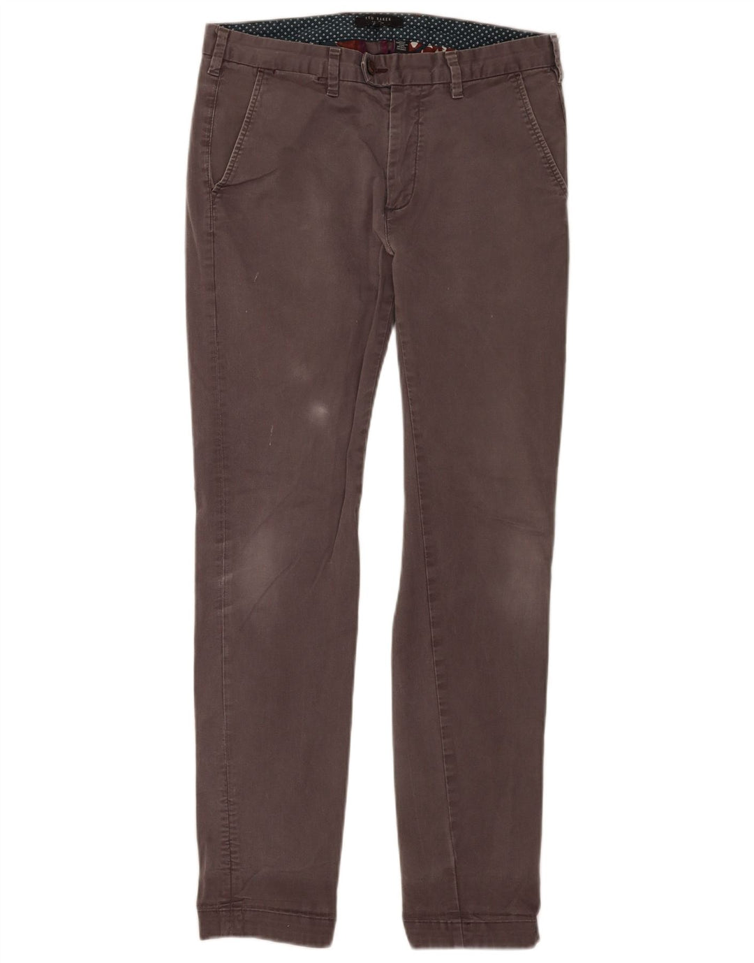 Ted Baker Slim Chino-Hose für Herren, W30 L30, graue Baumwolle