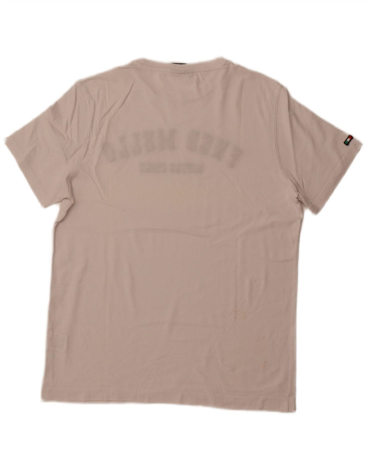 FRED MELLO Herren-T-Shirt mit Grafik, Größe L, aus weißer Baumwolle
