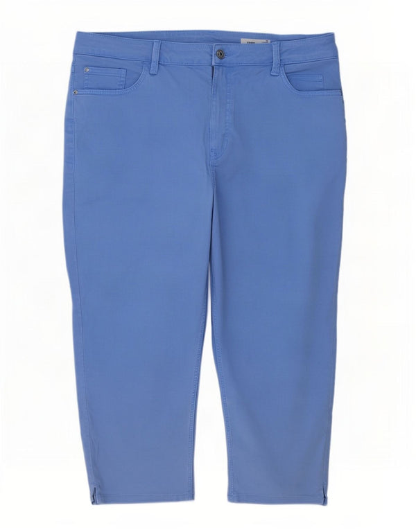 Marks & Spencer Damen-Caprihose mit hoher Taille, UK 22, 3XL, W40, L22, Blau