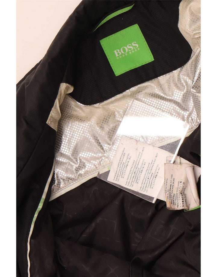 Hugo Boss Herren Bomberjacke UK 38 Mittelschwarzes Polyester