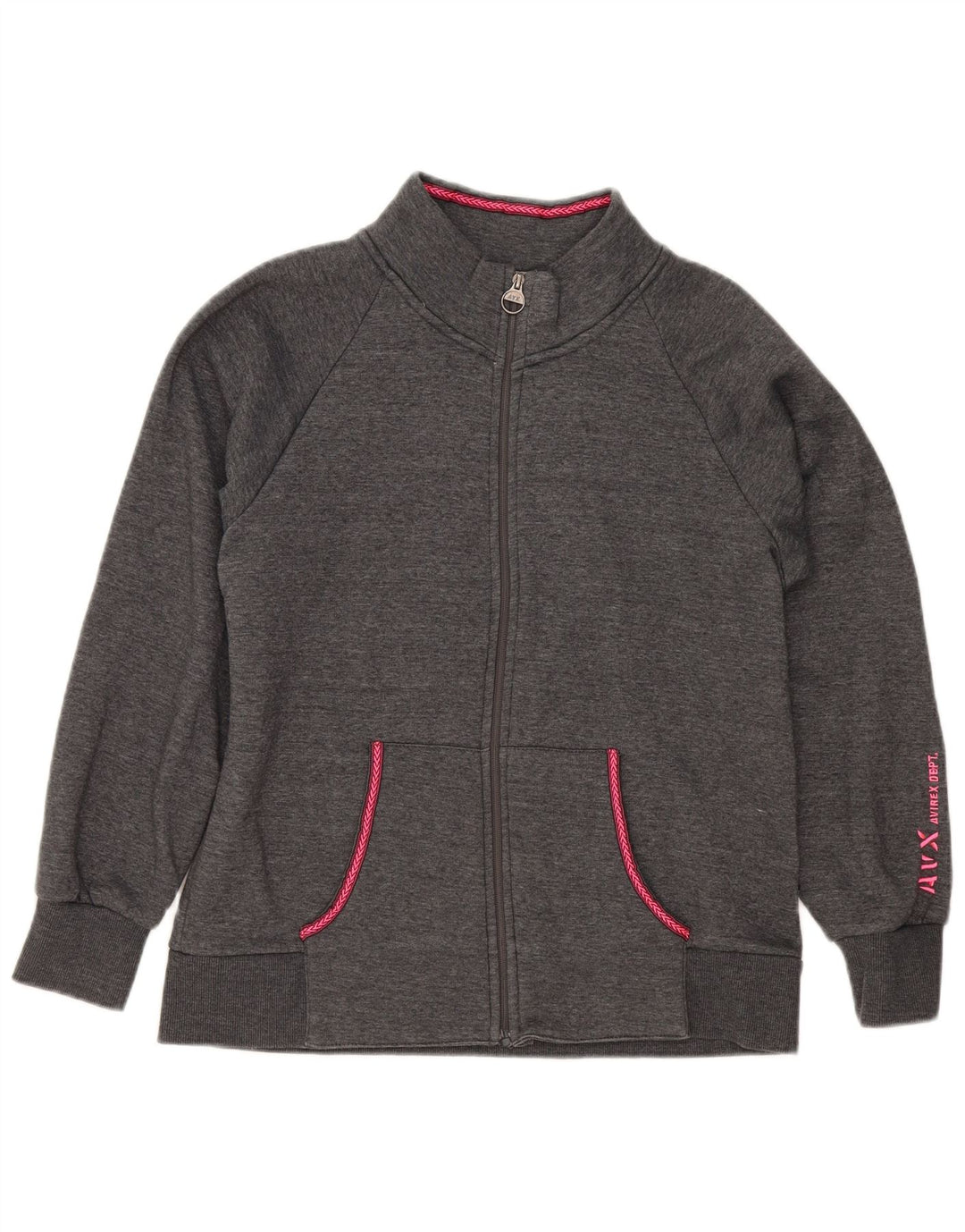 Avirex Damen-Trainingsanzug-Top-Jacke, UK 20 2XL, graue Baumwolle