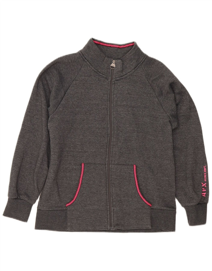 Avirex Damen-Trainingsanzug-Top-Jacke, UK 20 2XL, graue Baumwolle