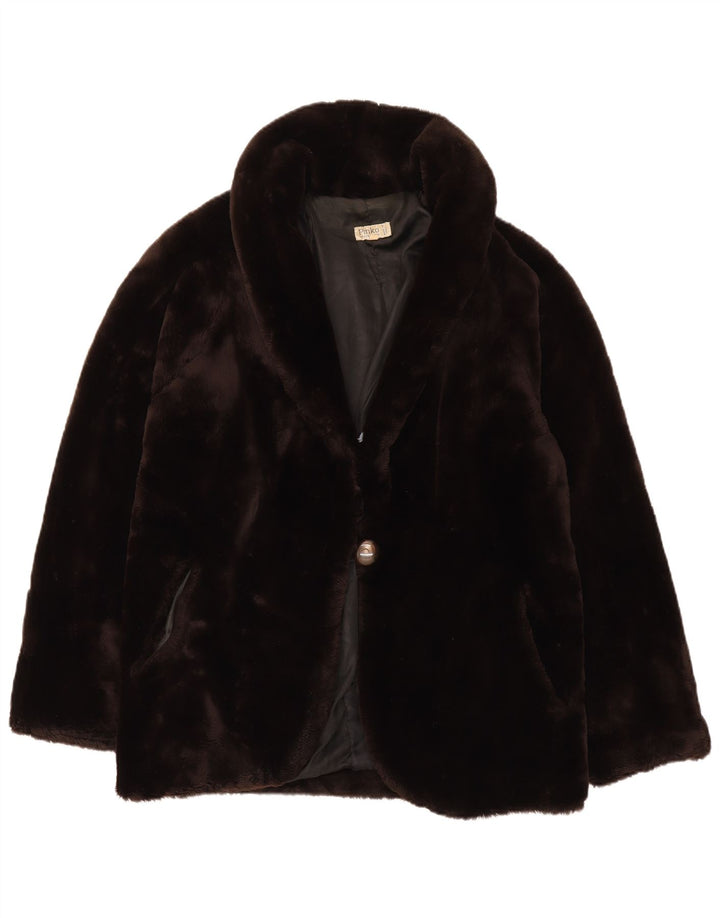 Pinko Damen Kunstfelljacke, Einheitsgröße, Braun