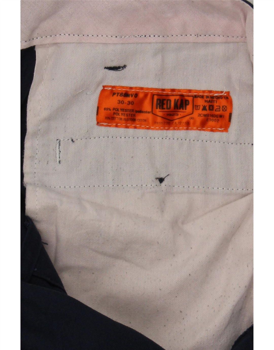 RED KAP Mens Straight Cargo Trousers W30 L30 Navy Blue Polyester Vintage Red Kap and Second-Hand Red Kap from Messina Hembry 