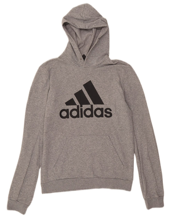 Adidas Herren Kapuzenpullover mittelgraue Baumwolle