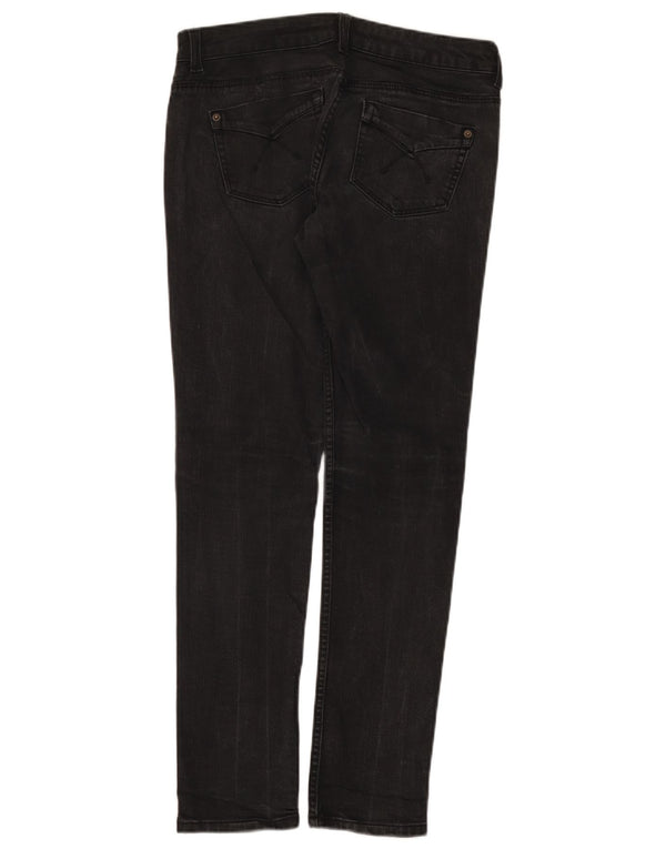 Topshop Damen Baxter Skinny Jeans W30 L30 Schwarze Baumwolle