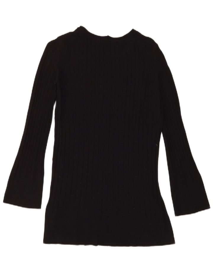 Marks & Spencer Damen-Pullover mit V-Ausschnitt, Gr. 8, Größe S, schwarze Viskose