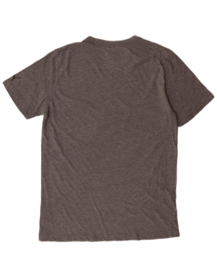 PUMA Herren Grafik-T-Shirt-Oberteil aus mittelgrauer Baumwolle