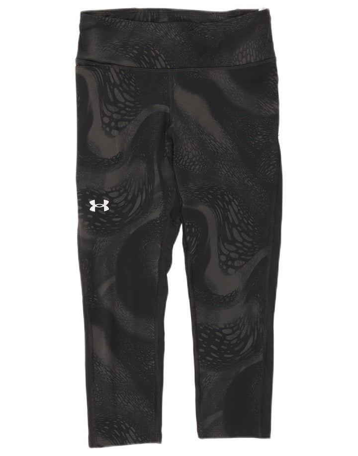 Under Armour Damen-Kompressions-Capri-Leggings, UK 10, Größe S, schwarz, geometrisch