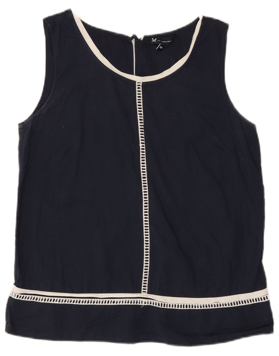 J. Crew Damen Weste Top UK 10 Small Marineblau Baumwolle