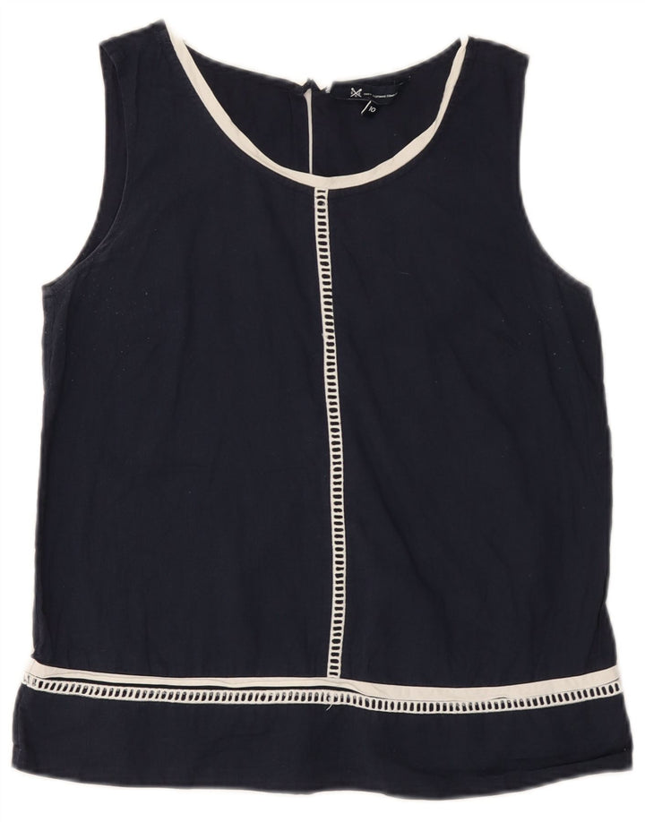 J. Crew Damen Weste Top UK 10 Small Marineblau Baumwolle