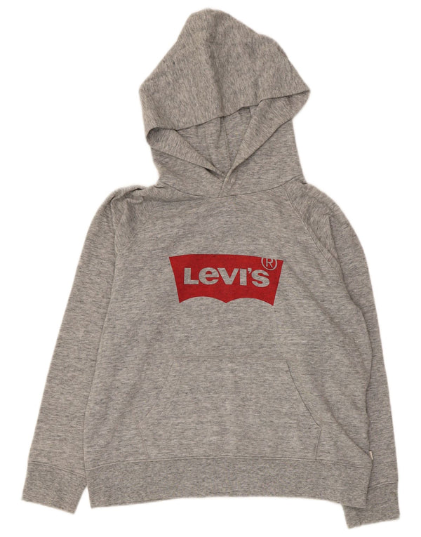 Levi's Damen-Kapuzenpullover mit Grafik, UK 14, mittelgrau gefleckte Baumwolle