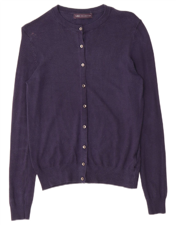 Marks & Spencer Damen-Cardigan-Pullover UK 12 Mittelmarineblaue Viskose
