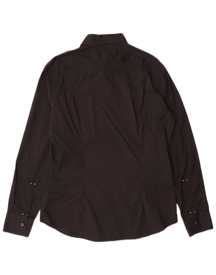 TRUSSARDI JEANS Herrenhemd Große schwarze Baumwolle