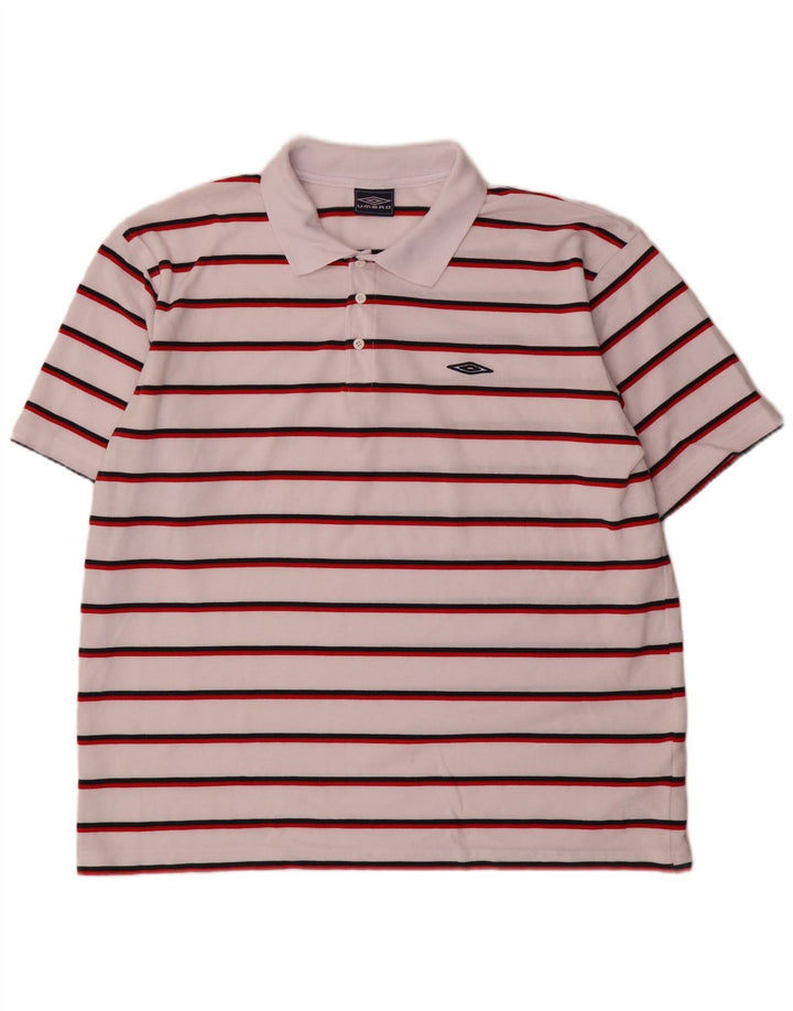 Umbro Herren Poloshirt 2XL weiß gestreift aus Polyester
