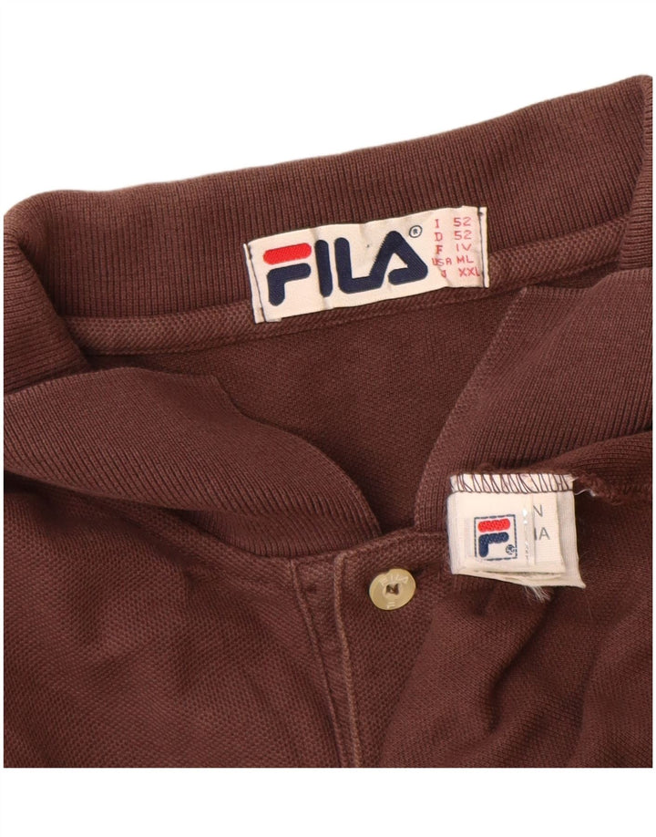 Fila Herren Poloshirt IT 52 Große braune Baumwolle