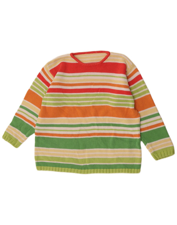 Vintage Damen Pullover mit Rundhalsausschnitt IT 42 Medium Mehrfarbig gestreift