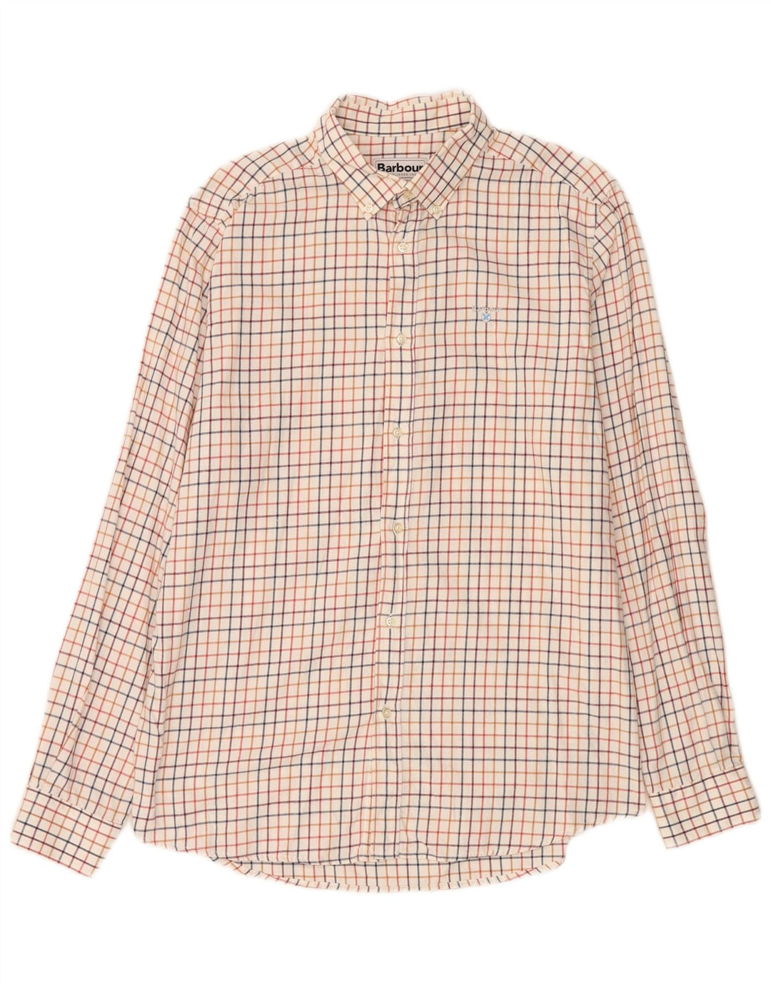 Barbour Herren-Hemd mit maßgeschneiderter Passform, groß, weiß kariert, Baumwolle