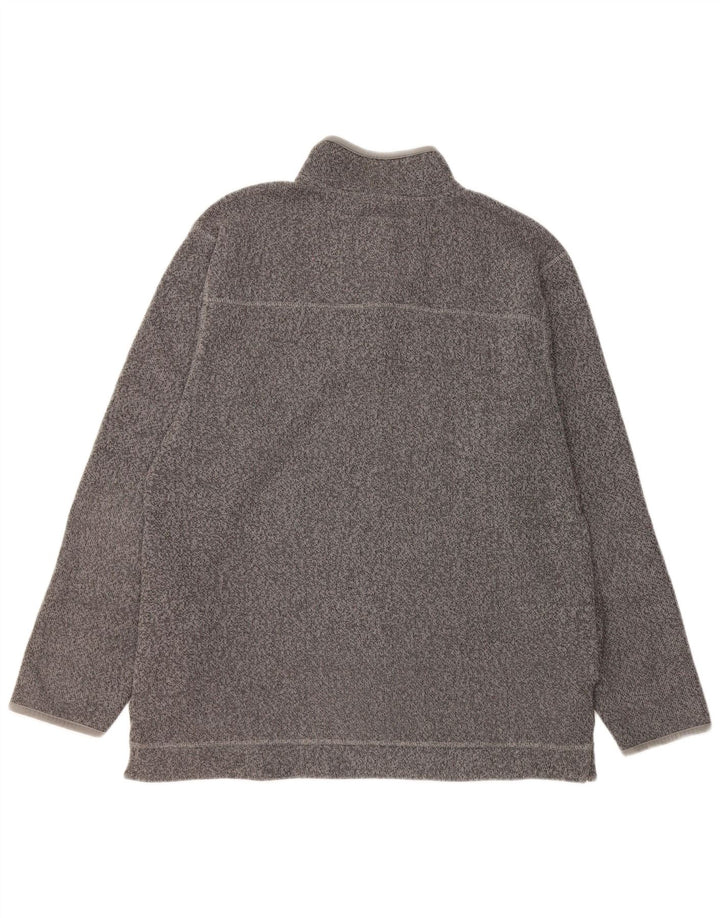 Weird Fish Herren-Sweatshirt mit Reißverschluss am Hals, großes, grau meliertes Polyester